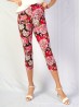 Floral Pattern Capri Stretch Legging